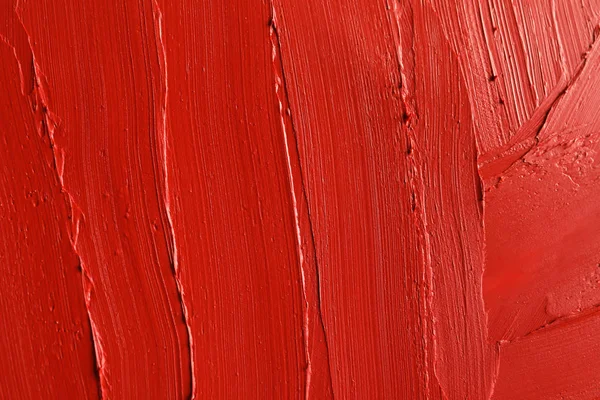 Rossetto Rosso Spalma Come Sfondo Primo Piano Prodotto Cosmetico — Foto Stock