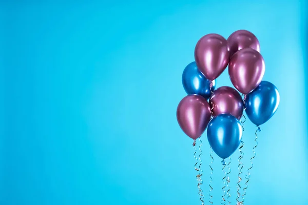 Heldere Ballonnen Achtergrond Kleur Ruimte Voor Tekst — Stockfoto