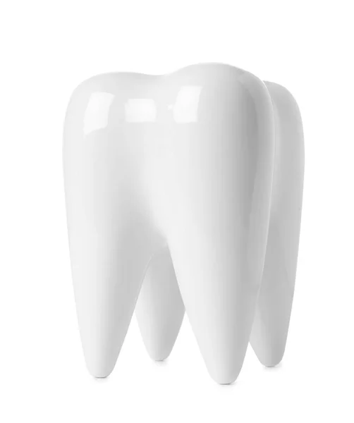 Керамічна Модель Зуба Білому Тлі Стоматологічна Допомога — стокове фото