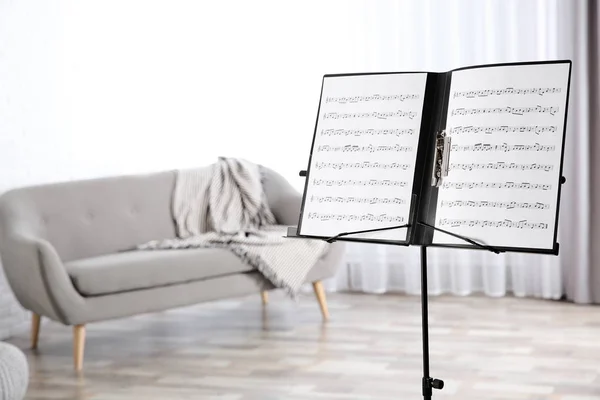 Soporte Notas Con Hojas Música Interior Espacio Para Texto — Foto de Stock