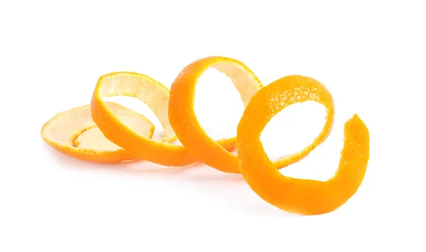 Schillen Van Rijpe Tangerine Witte Achtergrond — Stockfoto