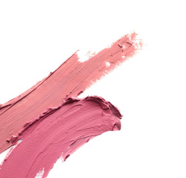 Ruj smear beyaz izole. Metin için yer