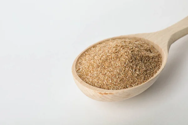 Spoon Buckwheat Flour Isolated White Space Text — Stock Photo, Image