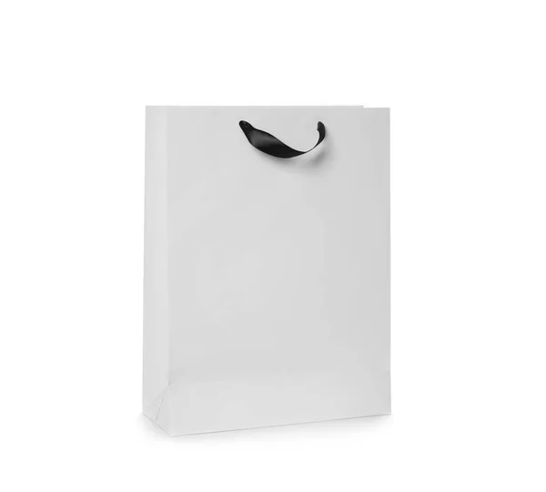 Borsa Shopping Carta Isolata Bianco Finto Design — Foto Stock