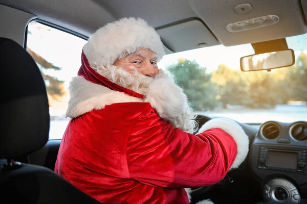 Autentica Macchina Guida Babbo Natale Vista Dall Interno — Foto Stock