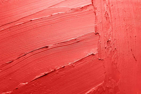 Červená Rtěnka Nátěry Jako Pozadí Closeup Kosmetického Prostředku — Stock fotografie