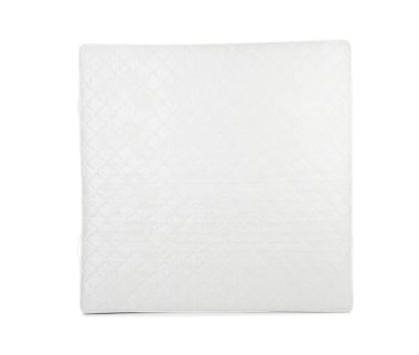 Modern konforlu ortopedik yatak üzerinde beyaz izole