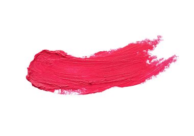 Kırmızı ruj smear beyaz arka planda, üstten görünüm