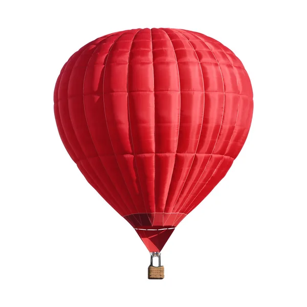 Beyaz Arka Plan Üzerinde Parlak Kırmızı Sıcak Hava Balonu — Stok fotoğraf