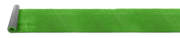 白地に明るい緑のじゅうたんを圧延 — ストック写真