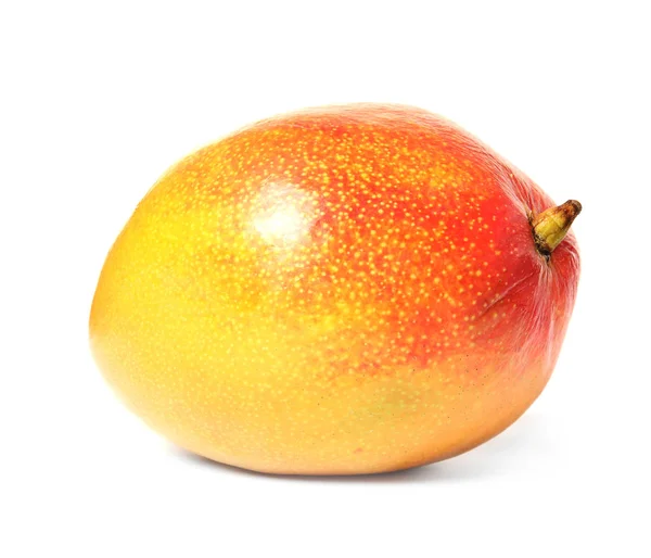 Lahodné Zralé Mango Bílém Pozadí Tropické Ovoce — Stock fotografie