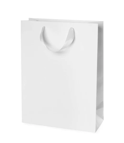 Saco Compras Papel Isolado Branco Mock Para Projeto — Fotografia de Stock