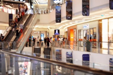 Dubai, Birleşik Arap Emirlikleri - 03 Kasım 2018: bulanık görünümünü lüks alışveriş merkezi