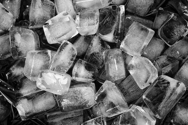 Siyah Arka Plan Üstten Görünüm Birçok Buz Küpleri — Stok fotoğraf