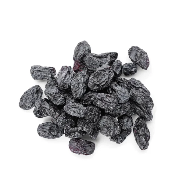 Raisins Savoureux Sur Fond Blanc Vue Dessus Fruits Secs Sains — Photo