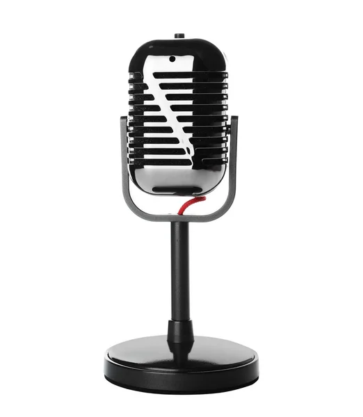 Retro Mikrofon Alten Stil Auf Weißem Hintergrund — Stockfoto