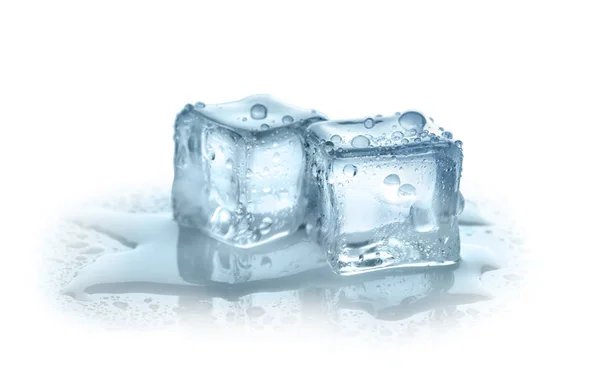 Crystal Clear Ice Cubes White Background Stock Photo