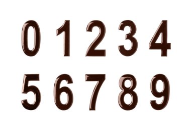 Beyaz zemin üzerine eritilmiş çikolata küme sayının yapılmış 