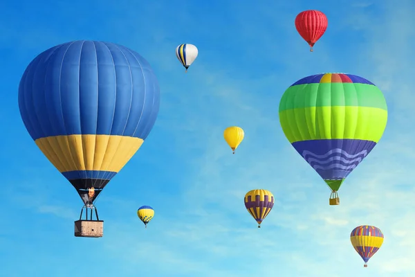 Globos Aire Colores Volando Cielo Azul — Foto de Stock