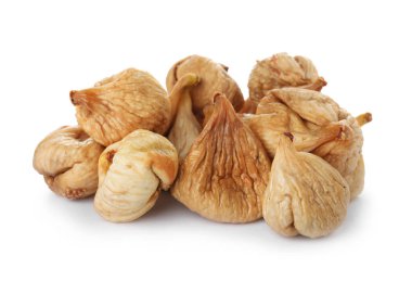 Lezzetli incir beyaz arka plan üzerinde. Kurutulmuş meyve sağlıklı gıda olarak