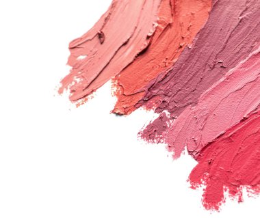 Ruj smear beyaz izole. Metin için yer