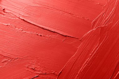 Kırmızı ruj arka plan olarak, closeup smear. Kozmetik ürün