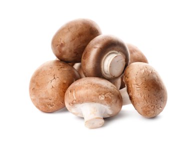 Fresh champignon mushrooms isolated on white. Healthy food clipart