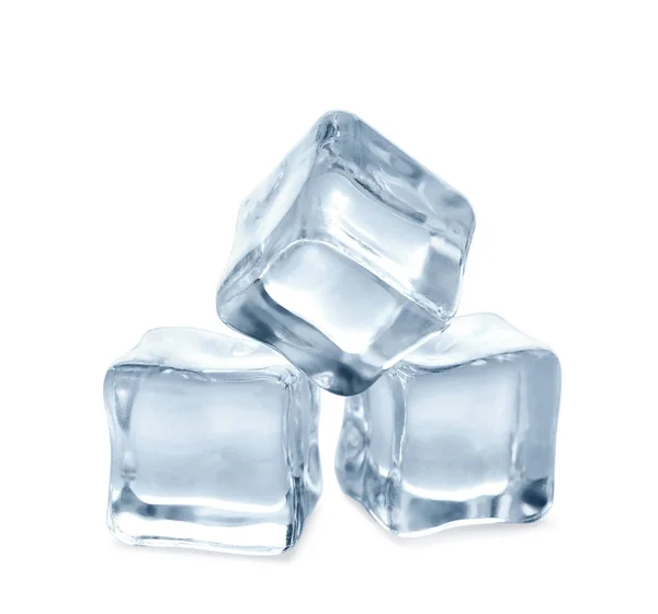 Кришталево Чисті Кубики Льоду Білому Тлі — стокове фото