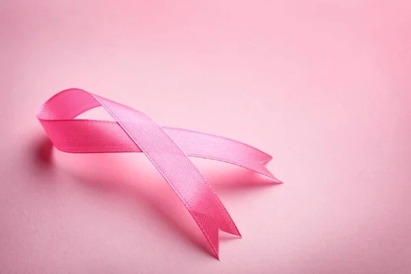 Nastro Rosa Sfondo Colori Spazio Testo Concetto Sensibilizzazione Sul Cancro — Foto Stock