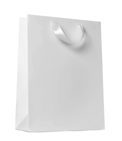Bolsa Compras Papel Aislada Blanco Prepárate Para Diseño — Foto de Stock