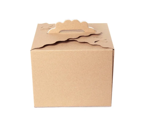 纸板箱隔离在白色 模型为设计 食品配送 — 图库照片