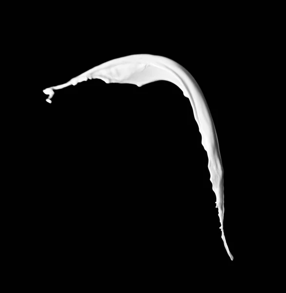 Spritzer Frischer Milch Auf Schwarzem Hintergrund — Stockfoto
