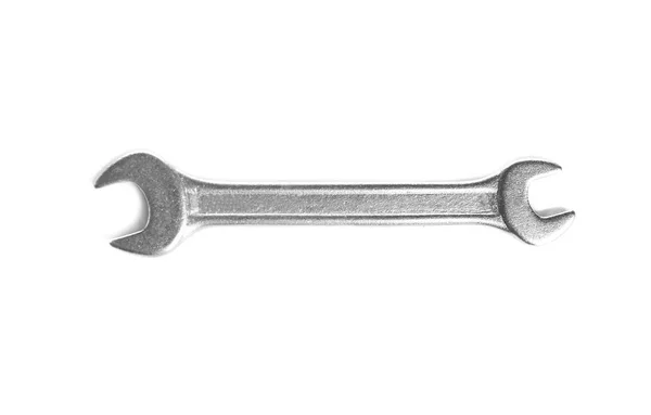 Νέο Κλειδί Άσπρο Φόντο Top View Εργαλεία Κατασκευής — Φωτογραφία Αρχείου
