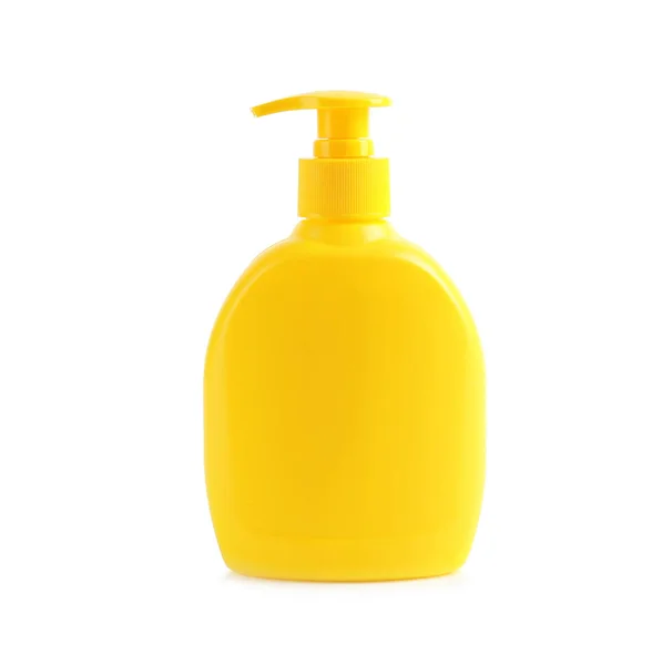Flasche Mit Sonnenschutz Körpercreme Auf Weißem Hintergrund — Stockfoto