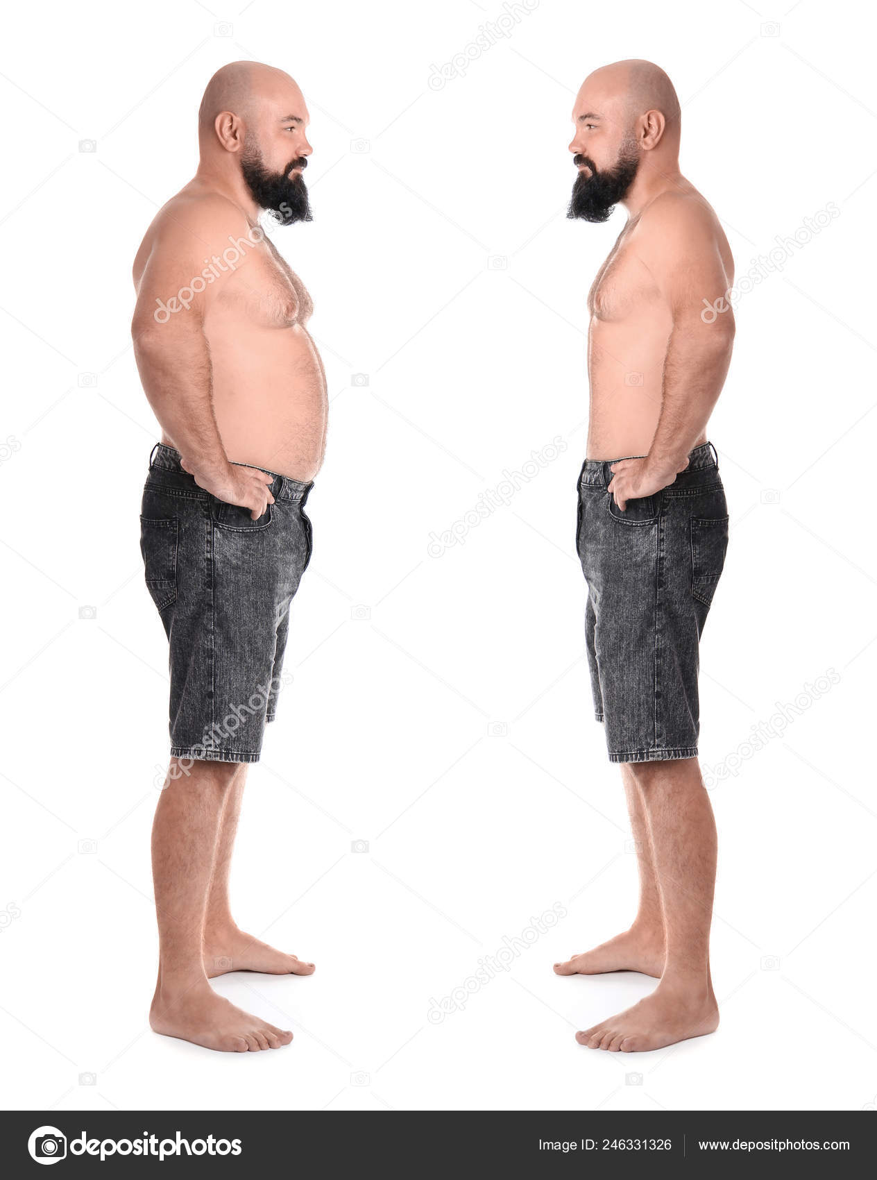 Overweight Man Weight Loss White Background Stock Photo by ©NewAfrica  246331326