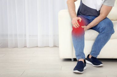 Adam metin için yer kapalı, bacak ağrısı acı