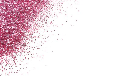 Pembe parlak beyaz arka planda, üstten görünüm