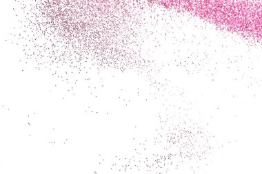 Pembe parlak beyaz arka planda, üstten görünüm