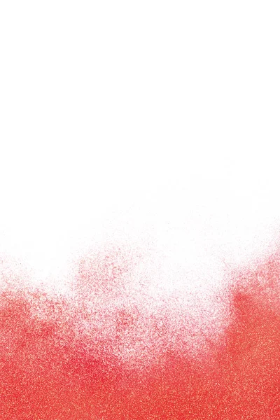 Κόκκινο Glitter Άσπρο Φόντο Top View — Φωτογραφία Αρχείου