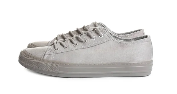 Coppia Eleganti Sneakers Sfondo Bianco — Foto Stock