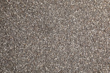 Arka plan olarak Chia tohumları, üst görünüm. Organik süper yiyecekler