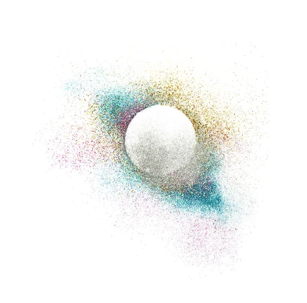 Sparkling Glitter Berwarna Warni Pada Latar Belakang Putih Tampilan Atas — Stok Foto