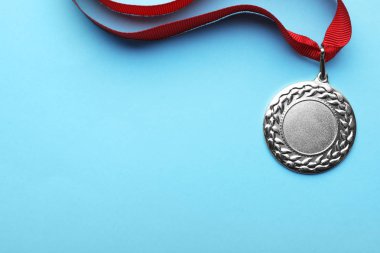 Altın madalya için renk arka plan, üstten görünüm üzerinde tasarım alanı ile. Zafer kavramı