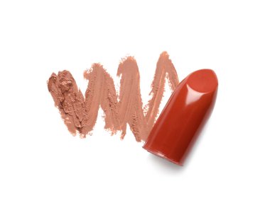 Kontur ve beyaz arka plan, üstten görünüm ruj