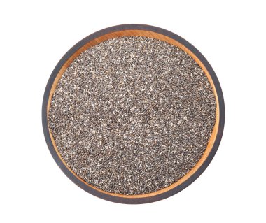 Beyaz, en iyi görünüm izole chia tohum ile kase