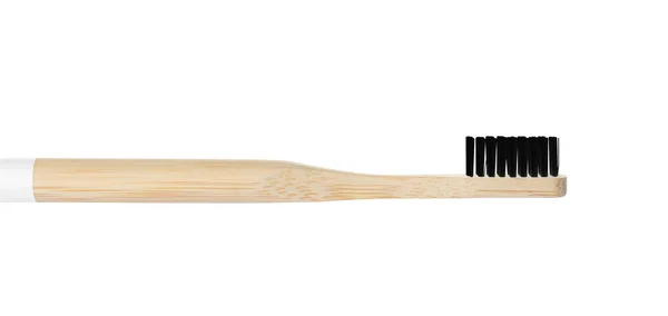 Zahnbürste Aus Bambus Auf Weißem Hintergrund — Stockfoto