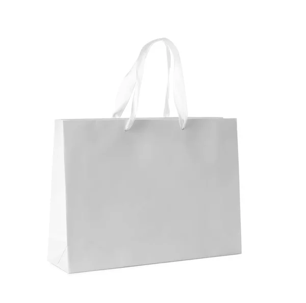 Paper Shopping Bag Isolated White Mock Design — Stock Photo, Image