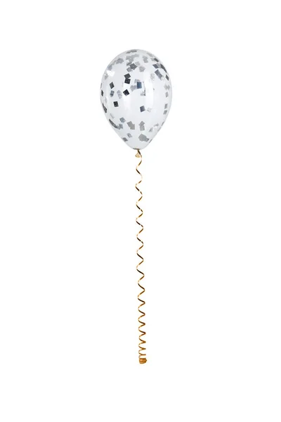 Balão Brilhante Com Brilhos Fundo Branco — Fotografia de Stock