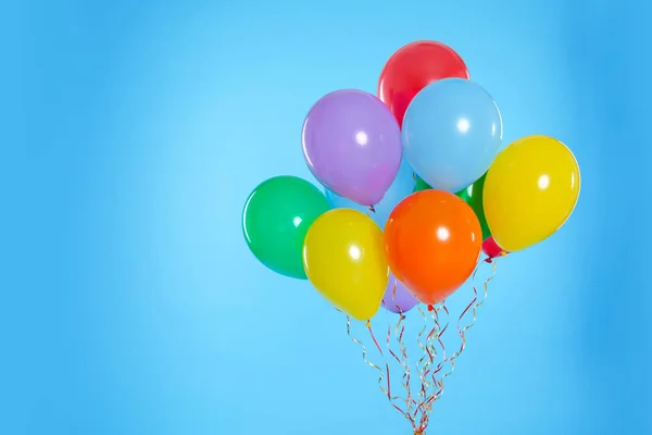 Bunch Bright Balloons Color Background Space Text — Stock Photo, Image