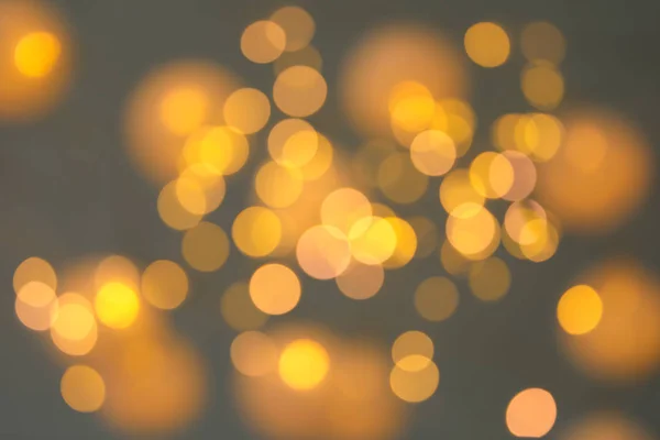 Wazig Zicht Gouden Lichten Donkere Achtergrond Bokeh Effect — Stockfoto